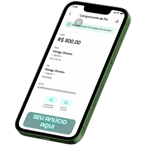 Comprovante de Pix no celular